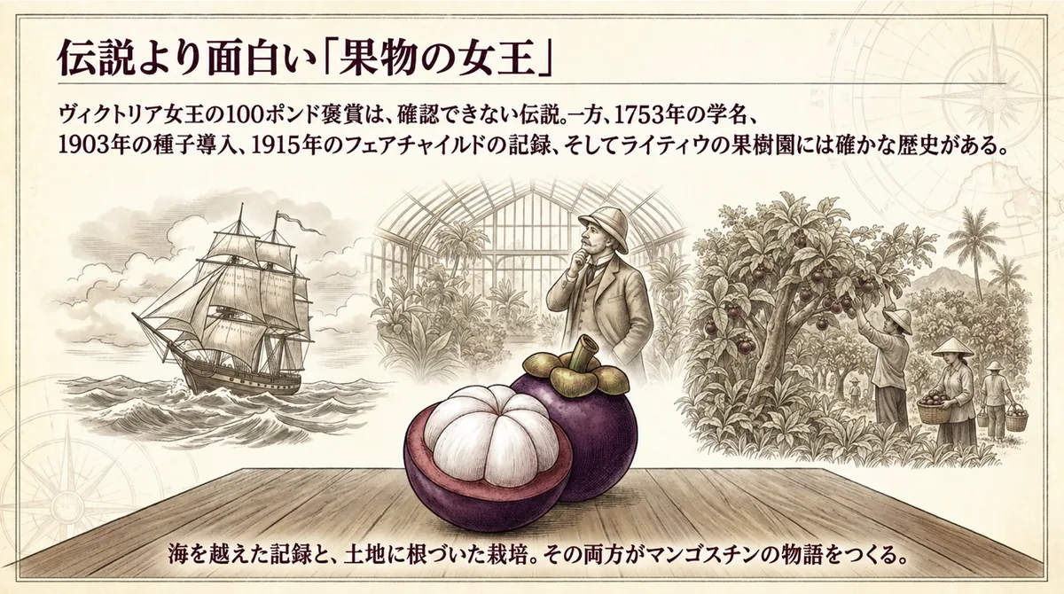 航海、植物学者、東南アジアの果樹園でたどるマンゴスチンの歴史