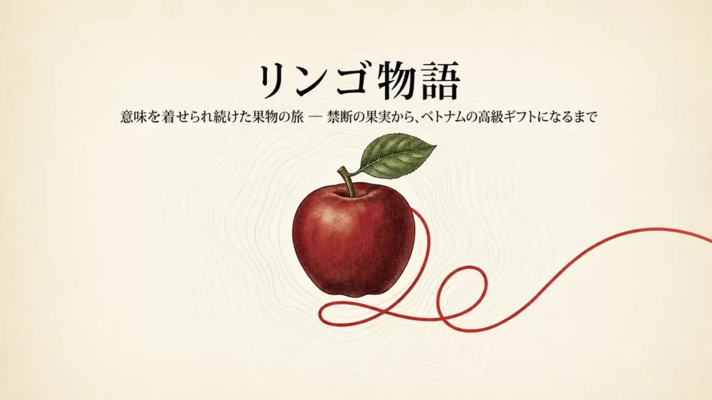 リンゴ物語の表紙。禁断の果実からベトナムの贈答文化までを辿るタイトル画像