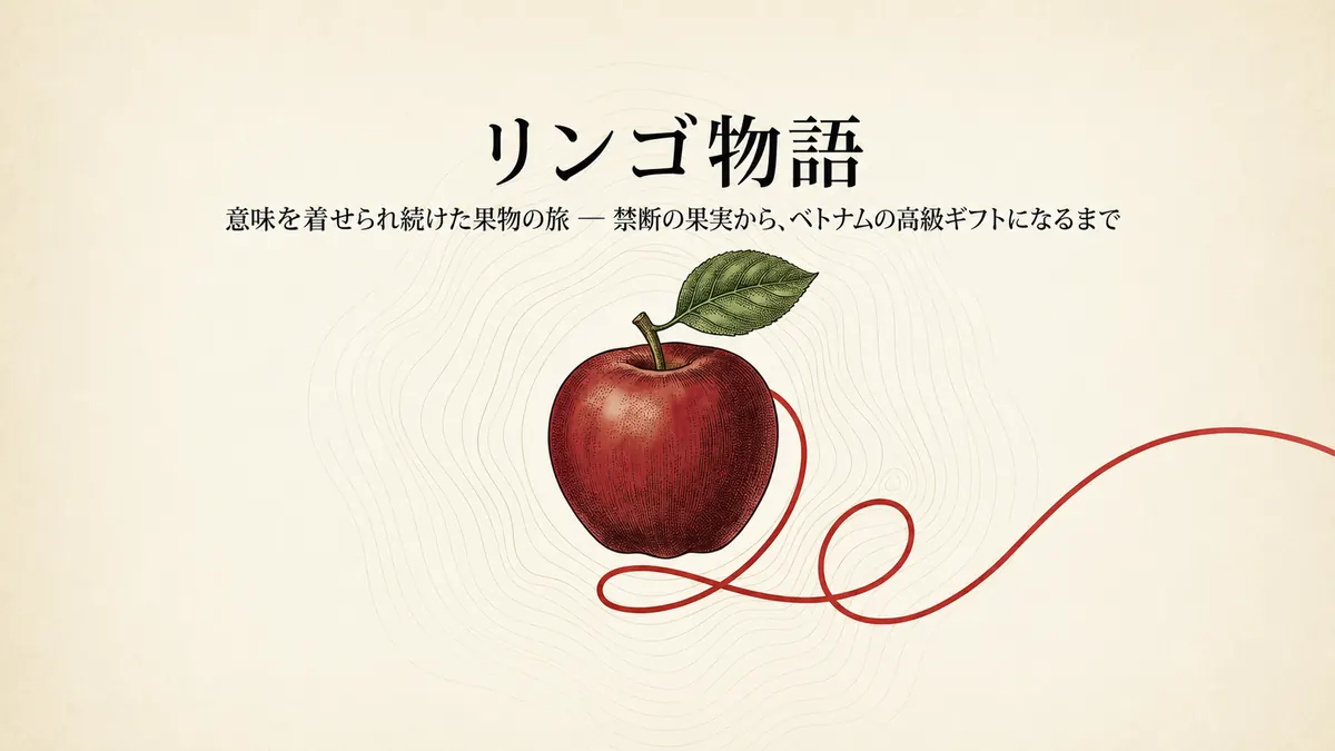 リンゴ物語の表紙。禁断の果実からベトナムの贈答文化までを辿るタイトル画像