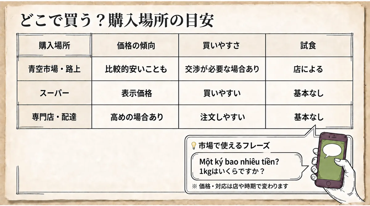 ベトナムでマンゴスチンを買える青空市場、スーパー、専門店の比較