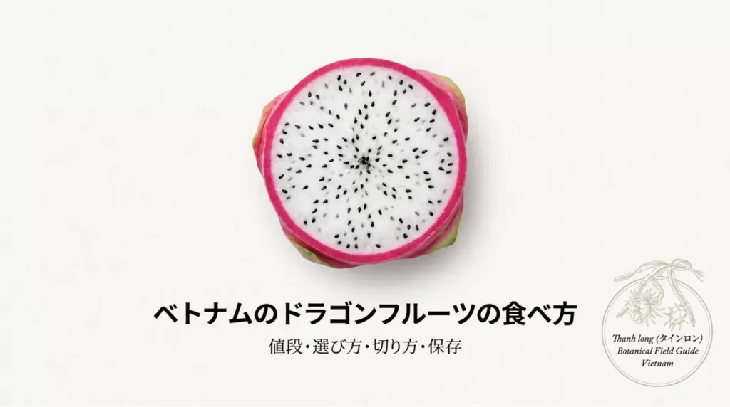 ベトナムのドラゴンフルーツの食べ方。値段、選び方、切り方、保存を紹介