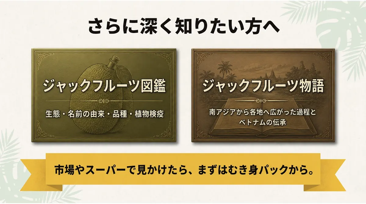 ジャックフルーツ図鑑と物語へ案内する図