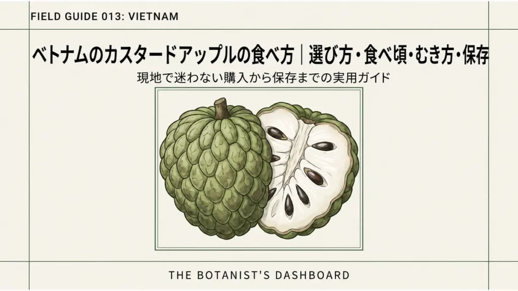 ベトナムのカスタードアップルの食べ方を紹介するタイトル画像