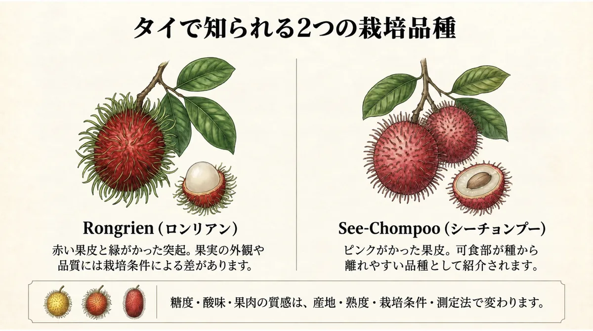 タイで知られるロンリアンとシーチョンプーを比較した図