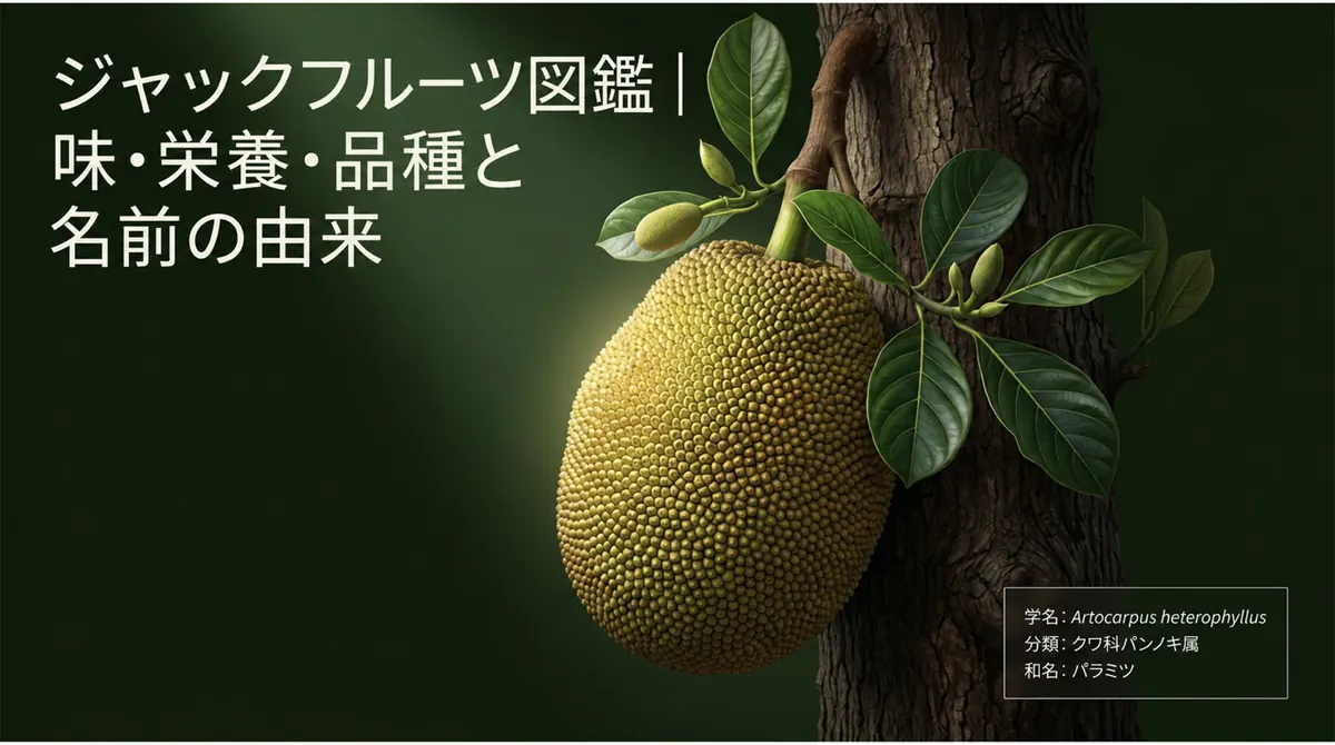 ジャックフルーツの味・栄養・品種・名前の由来を解説する図鑑のタイトル画像