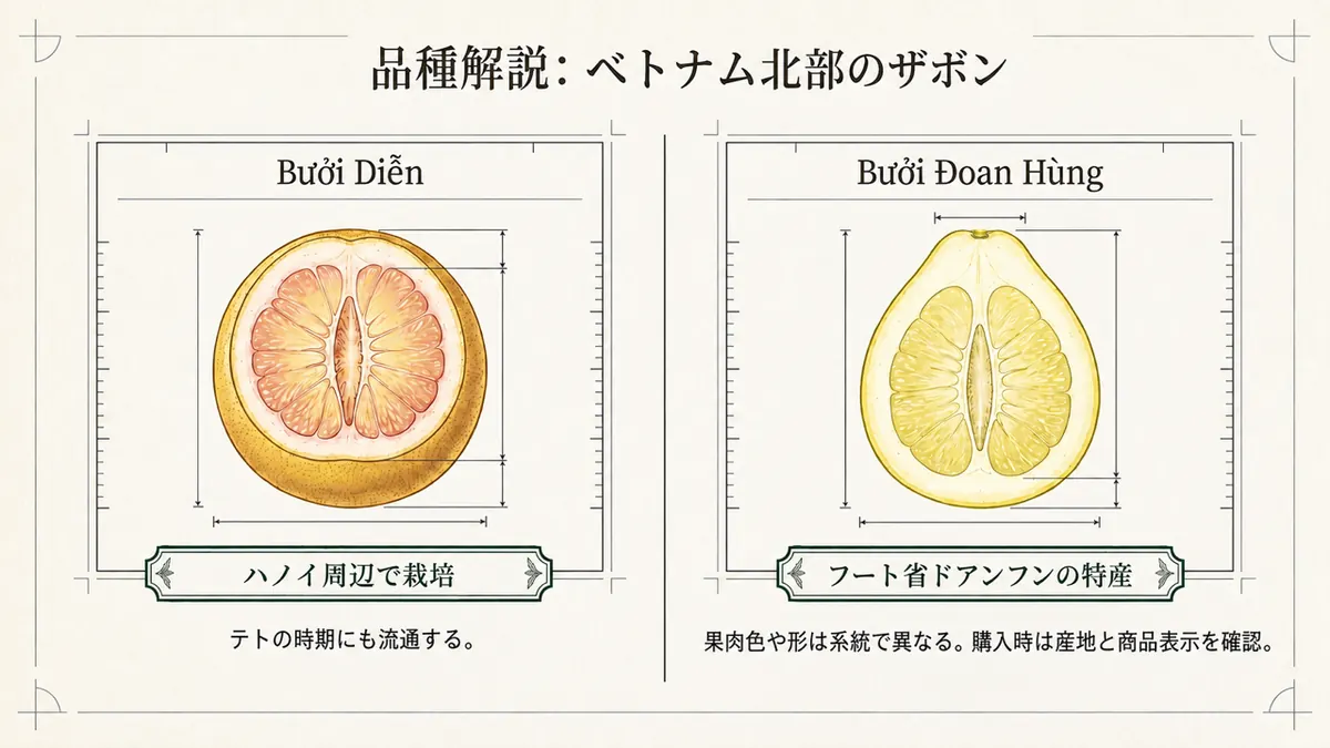 ベトナム北部で知られるザボン品種の特徴