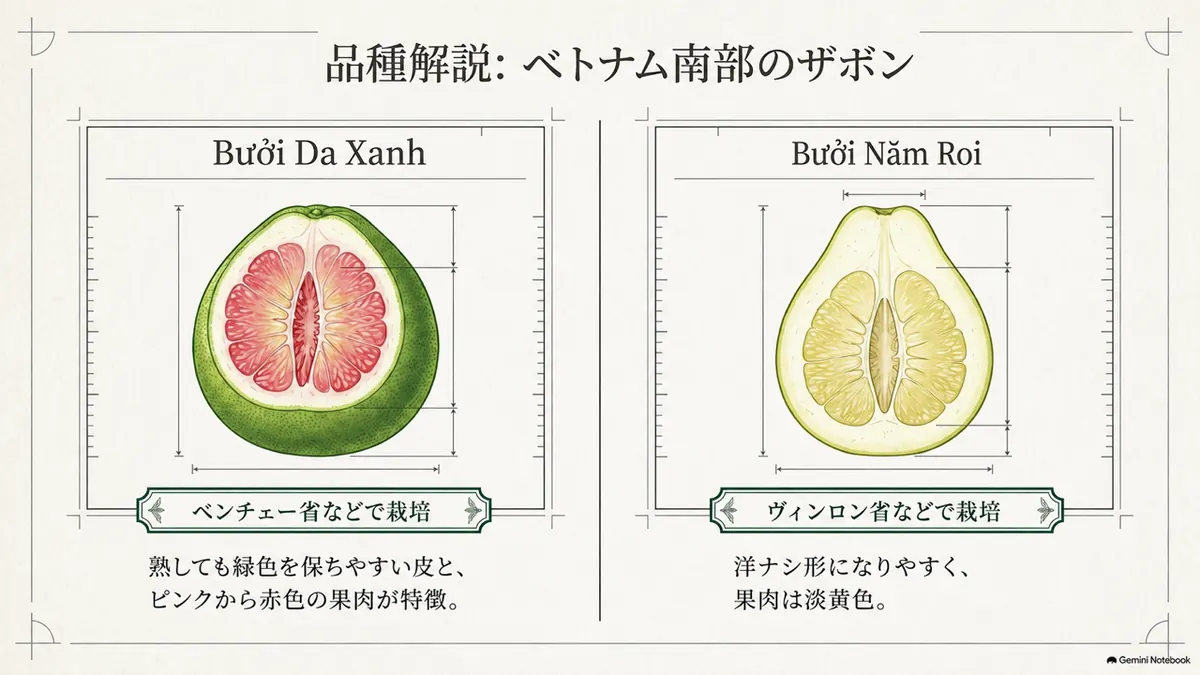ベトナム南部で知られるザボン品種の特徴