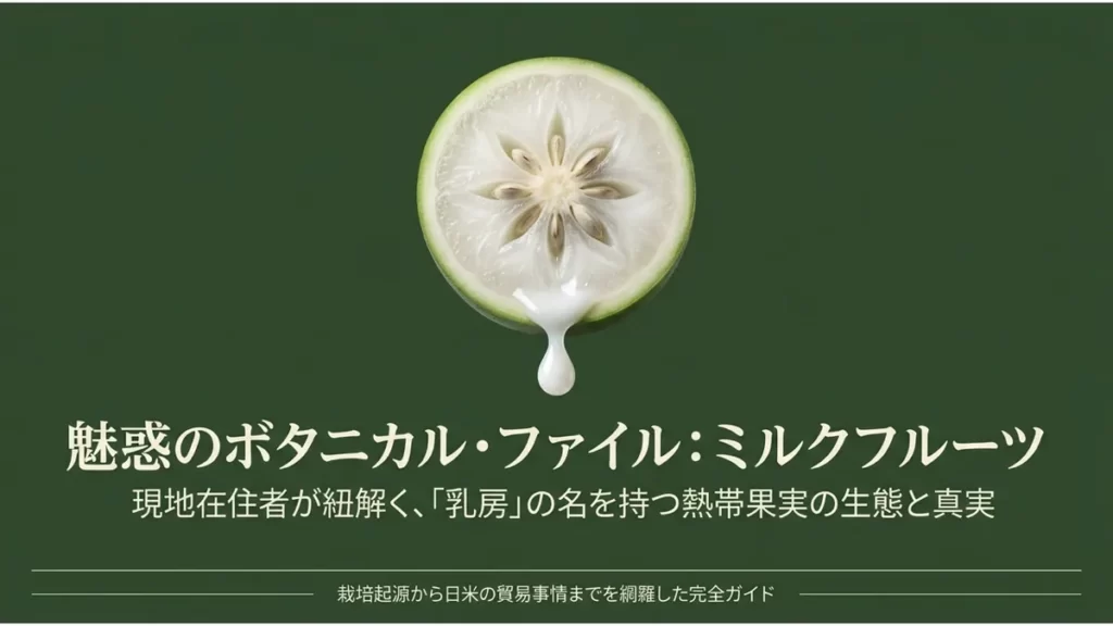 魅惑のボタニカル・ファイル:ミルクフルーツ。現地在住者が紐解く、「乳房」の名を持つ熱帯果実の生態と真実。栽培起源から日米の貿易事情までを網羅した完全ガイド