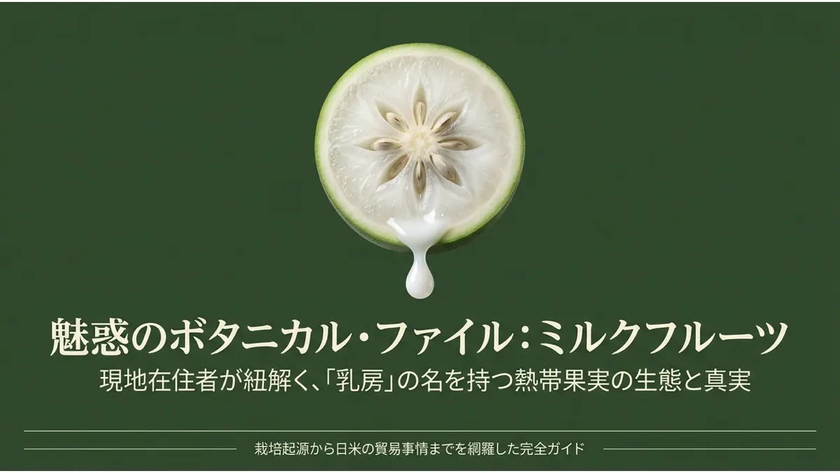 魅惑のボタニカル・ファイル:ミルクフルーツ。現地在住者が紐解く、「乳房」の名を持つ熱帯果実の生態と真実。栽培起源から日米の貿易事情までを網羅した完全ガイド