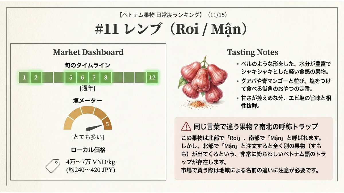 レンブの旬・塩を付ける頻度・価格と南北の呼び名