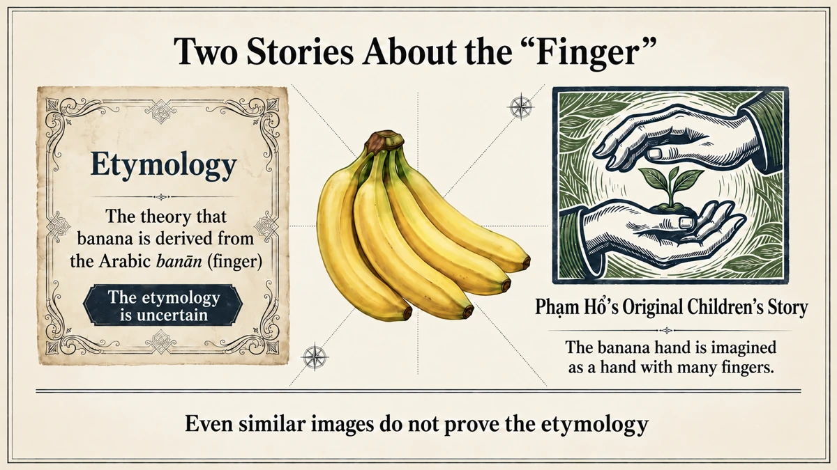 Similar “finger” imagery does not establish a word's origin.