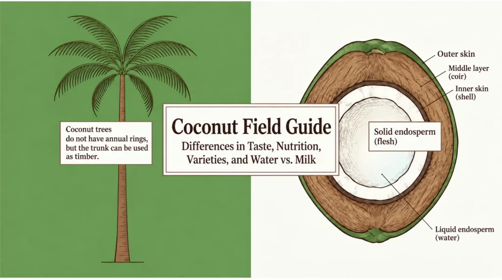 Coconut Field Guide: taste, nutrition, varieties, water and milk