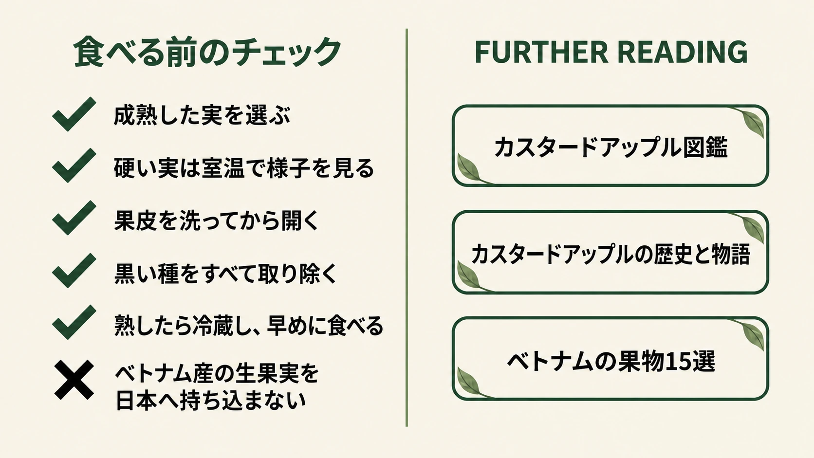 購入から食べ方、保存、日本への持ち込みまでの要点を確認できます。
