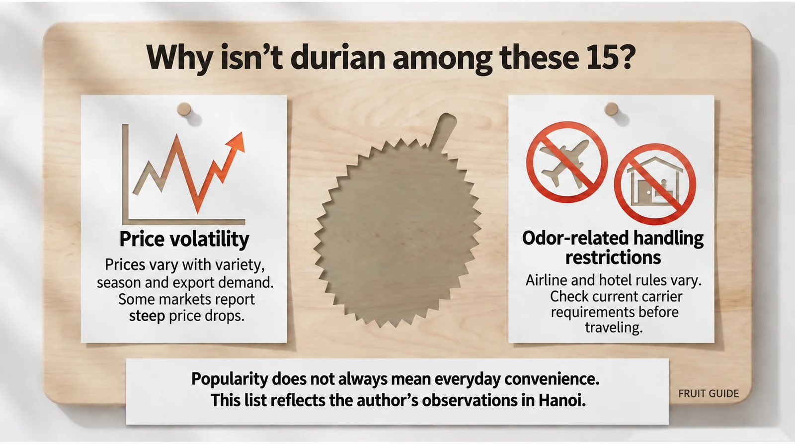 Why durian is outside these 15 — English version of the Japanese infographic