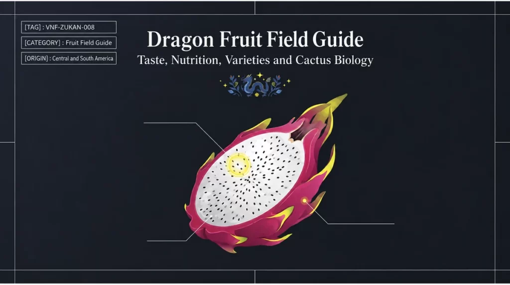 Dragon Fruit Field Guide cover: taste, nutrition, varieties and cactus biology