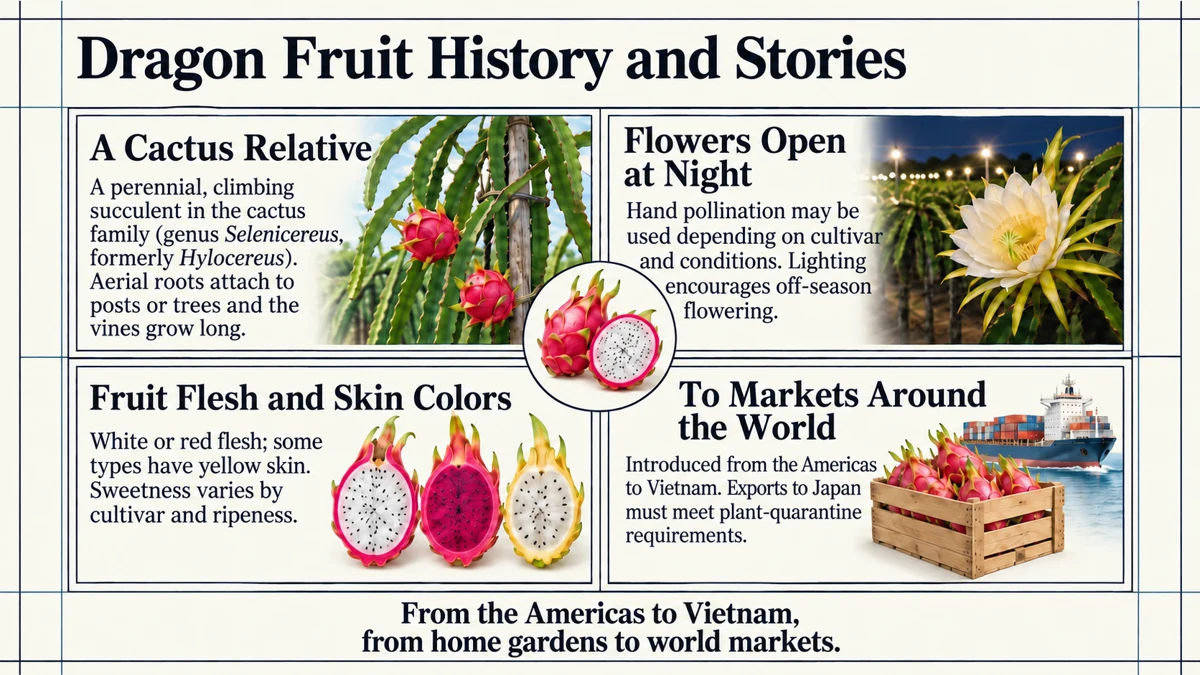 Dragon fruit biology, cultivation, colors and expansion into world markets