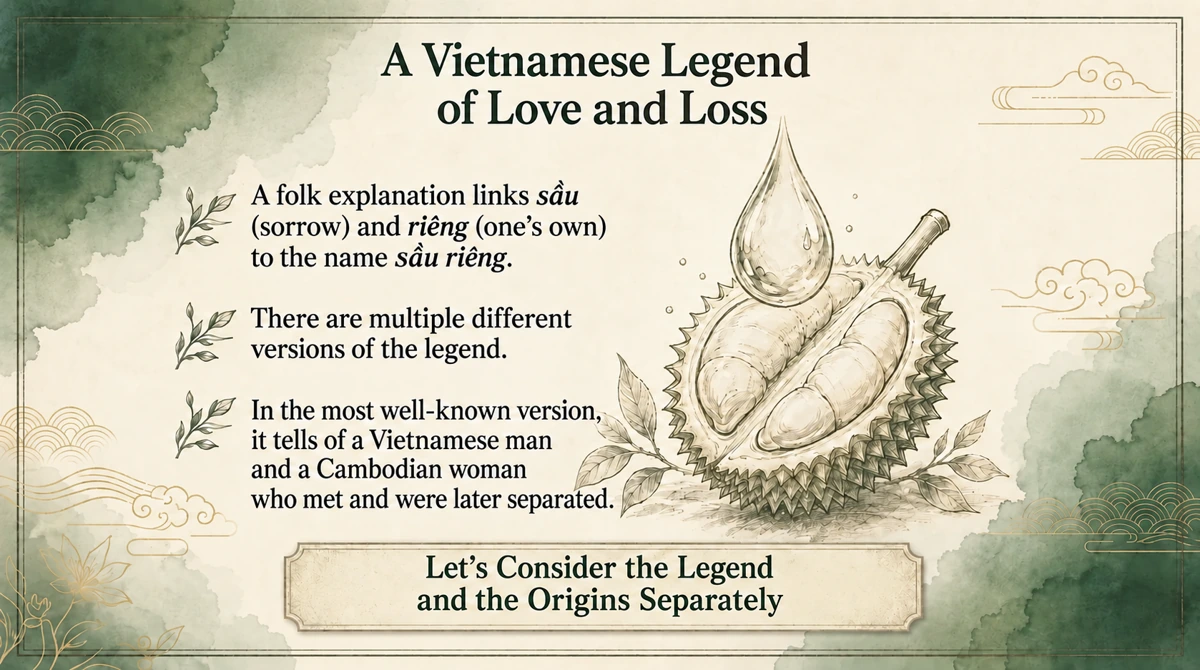 The tragic love story has several versions. Folklore and etymology should be considered separately.
