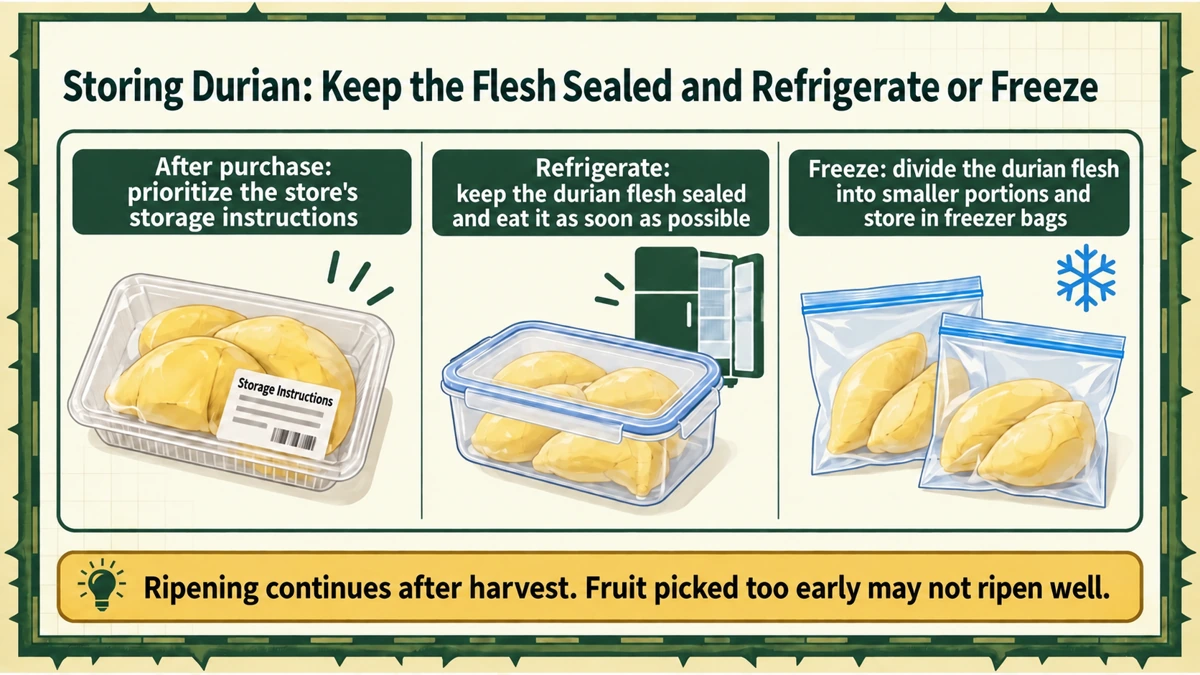 Refrigerate flesh in an airtight container; freeze portions for longer storage.