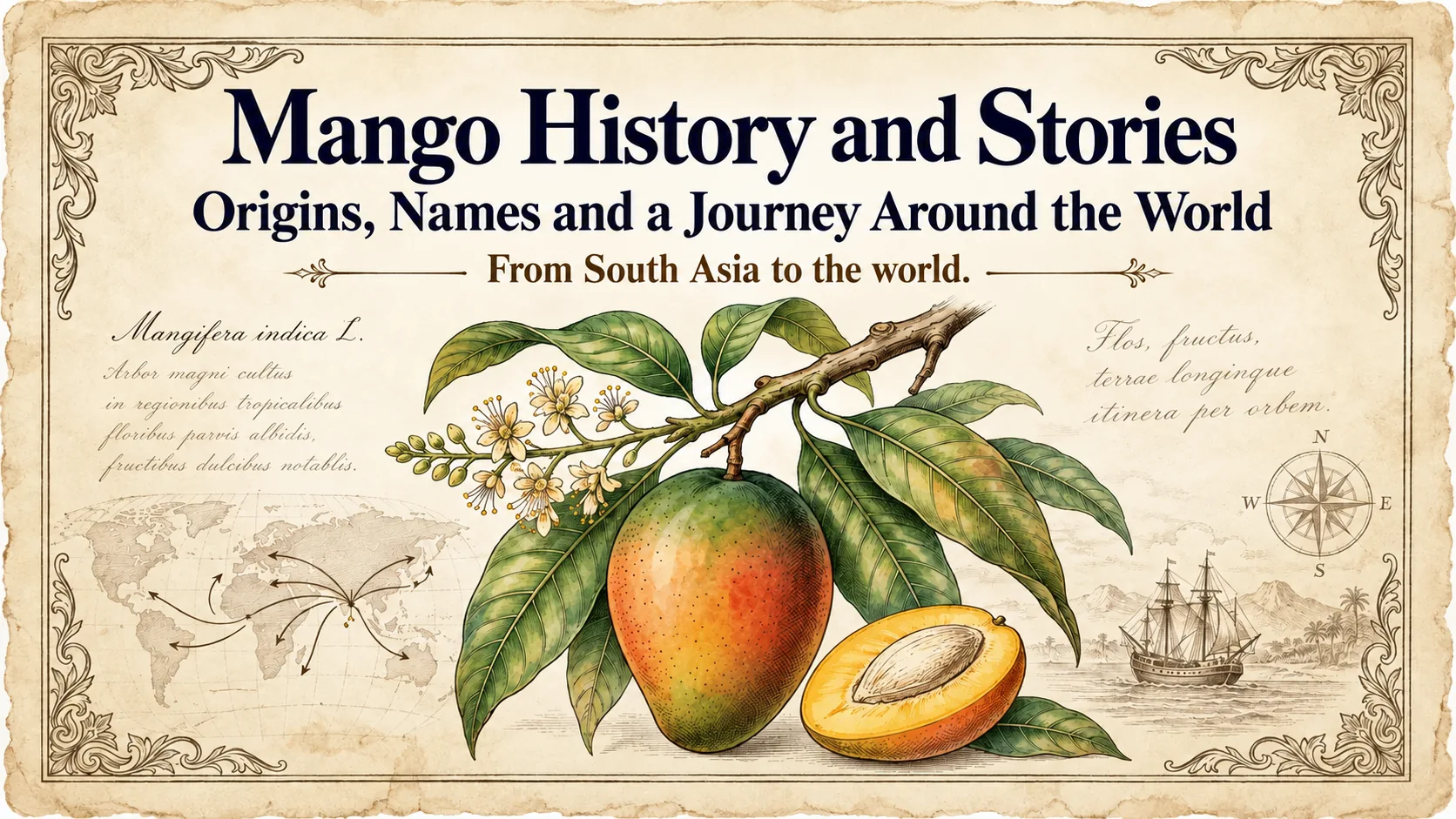 Follow mango origins, names and its journey around the world and into Japan.
