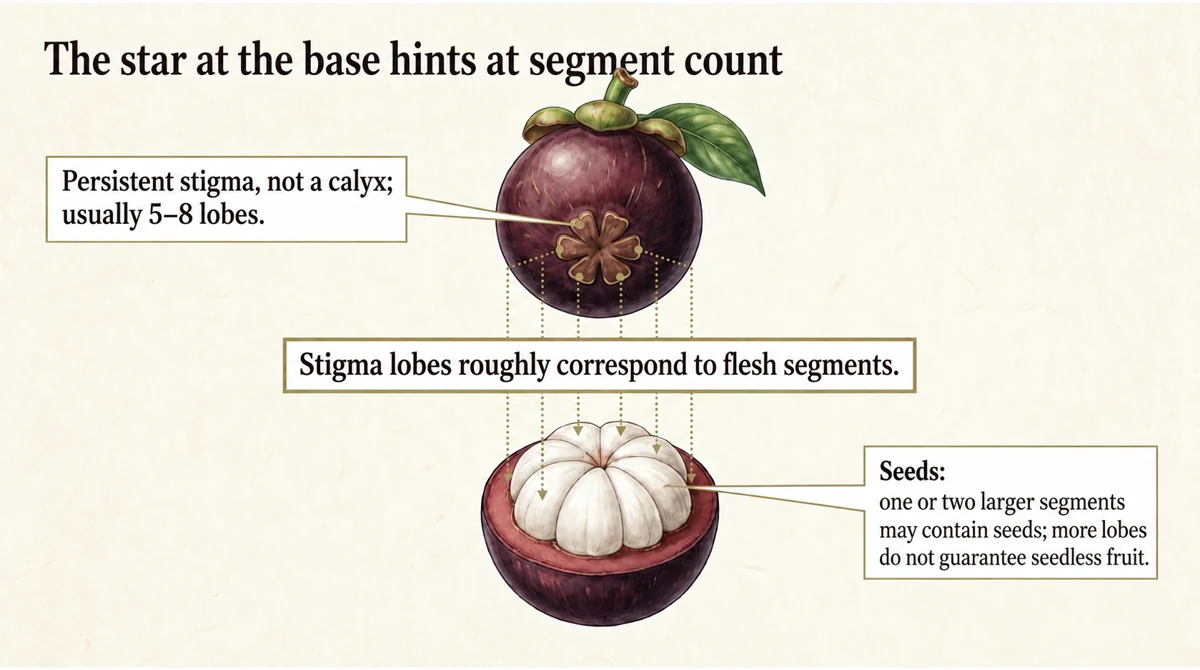 The star at the base is a persistent stigma and gives an approximate indication of segment count.