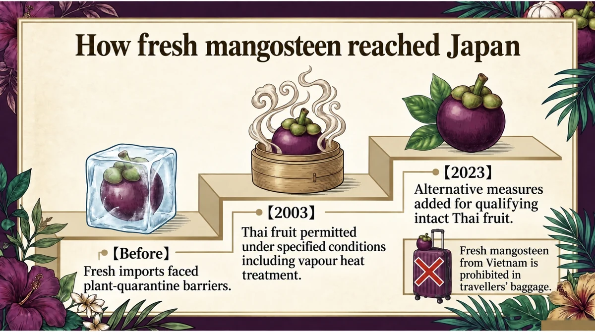 Travellers cannot bring fresh mangosteen from Vietnam into Japan.