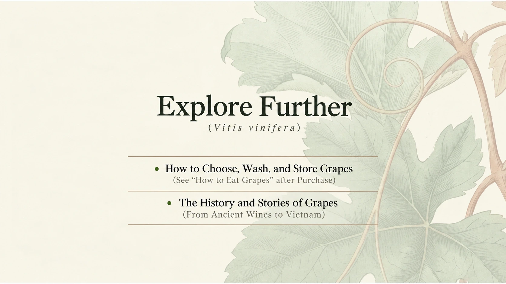 Related reading on choosing grapes and their history