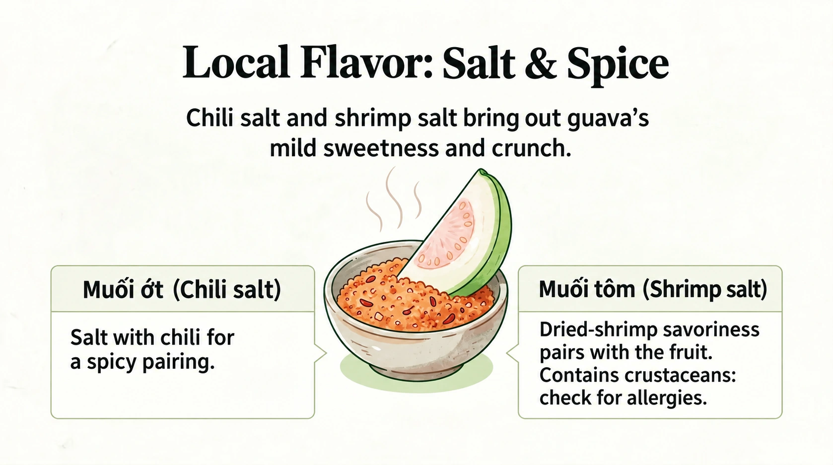 Chili salt and shrimp salt pairings