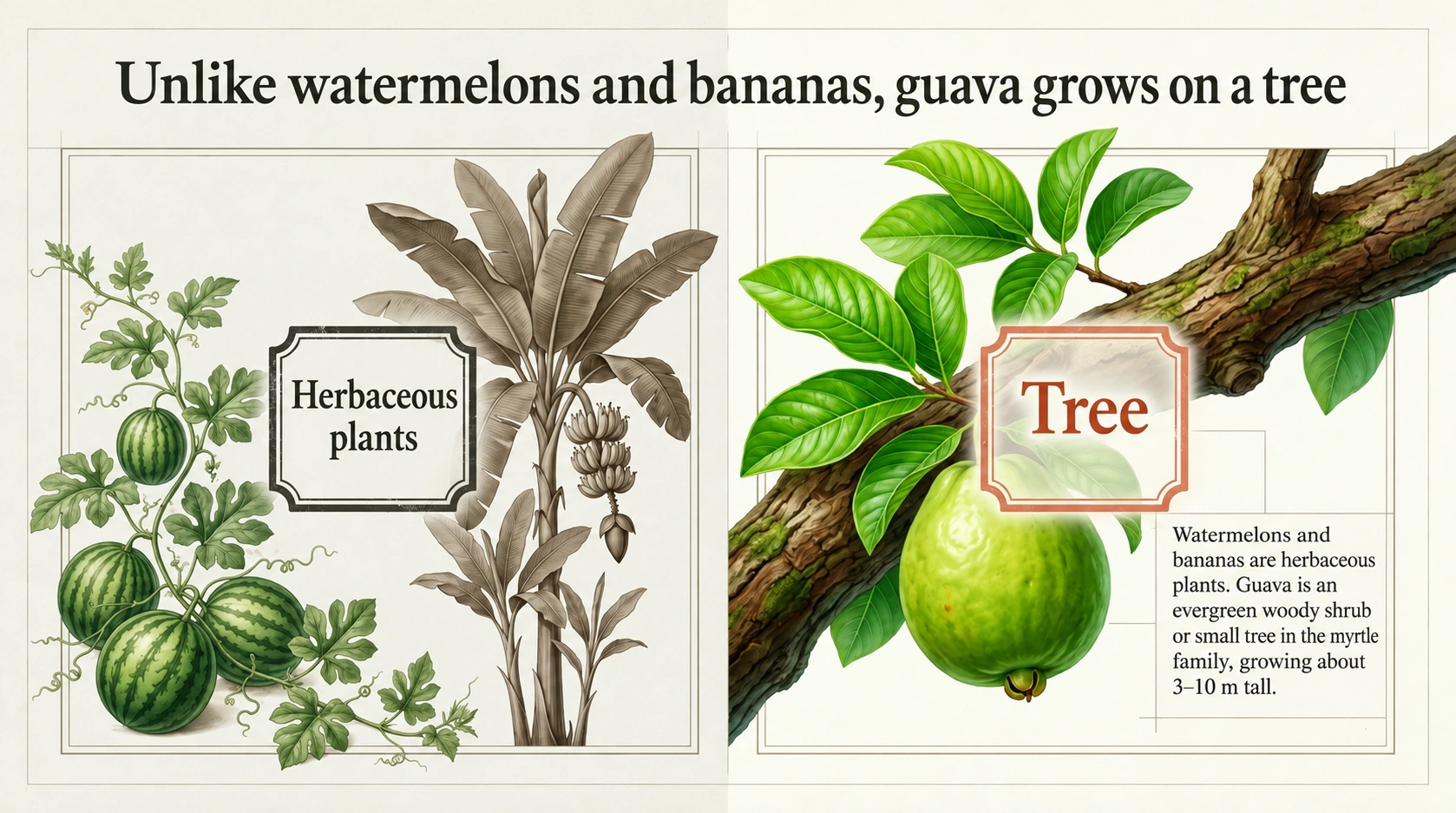Guava grows on trees