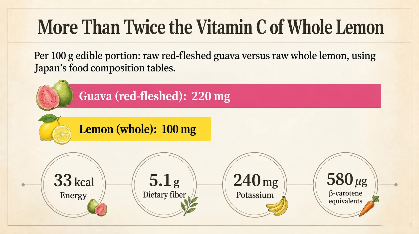 Vitamin C and guava nutrition