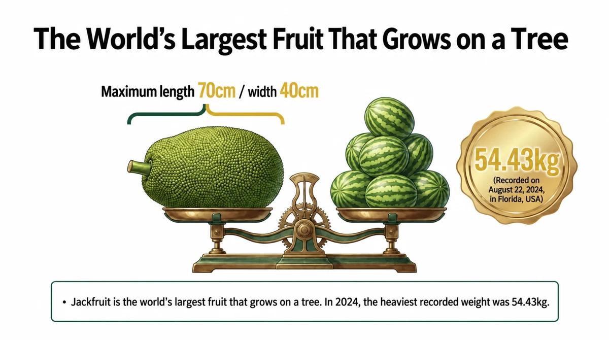 A giant tree-borne fruit. The 54.43 kg record was verified on August 22, 2024.