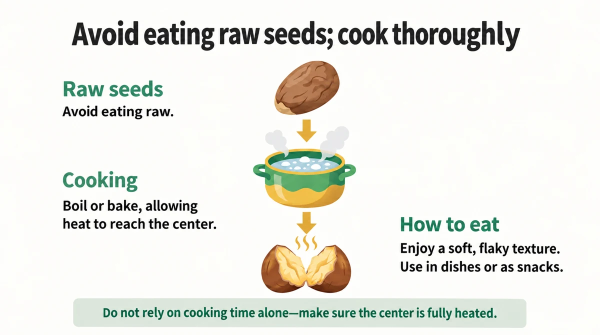 Avoid raw seeds. Cook them through rather than relying only on a fixed time.