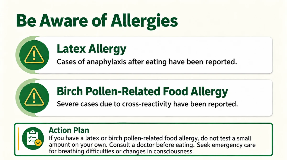 Consult a clinician before trying jackfruit if you have latex or birch-pollen-related food allergy.