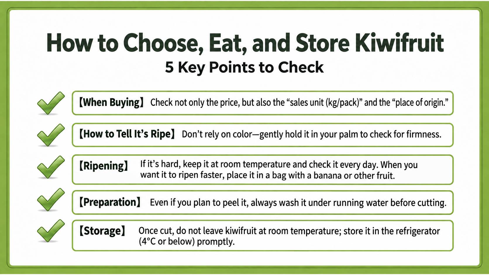 Choose, ripen, prepare, and store