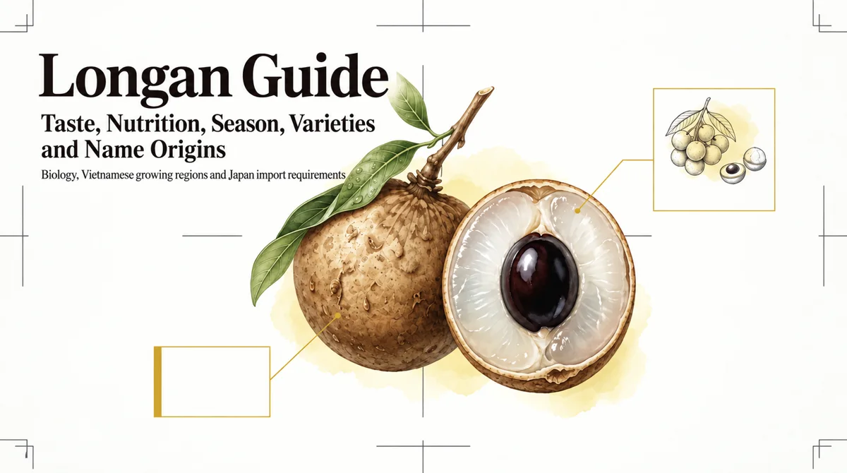 Longan Guide: whole longan fruit, pale translucent flesh and glossy dark seeds.