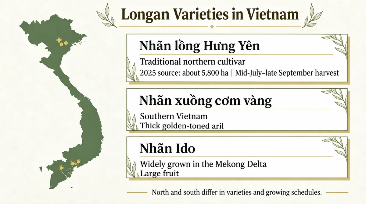 Northern and southern Vietnam differ in cultivars and production schedules.