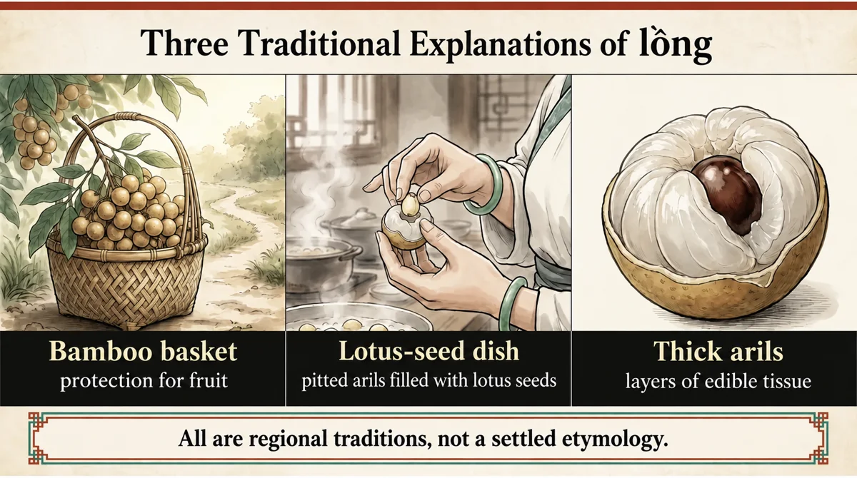 Several local explanations exist for lồng; none is presented as a settled etymology.