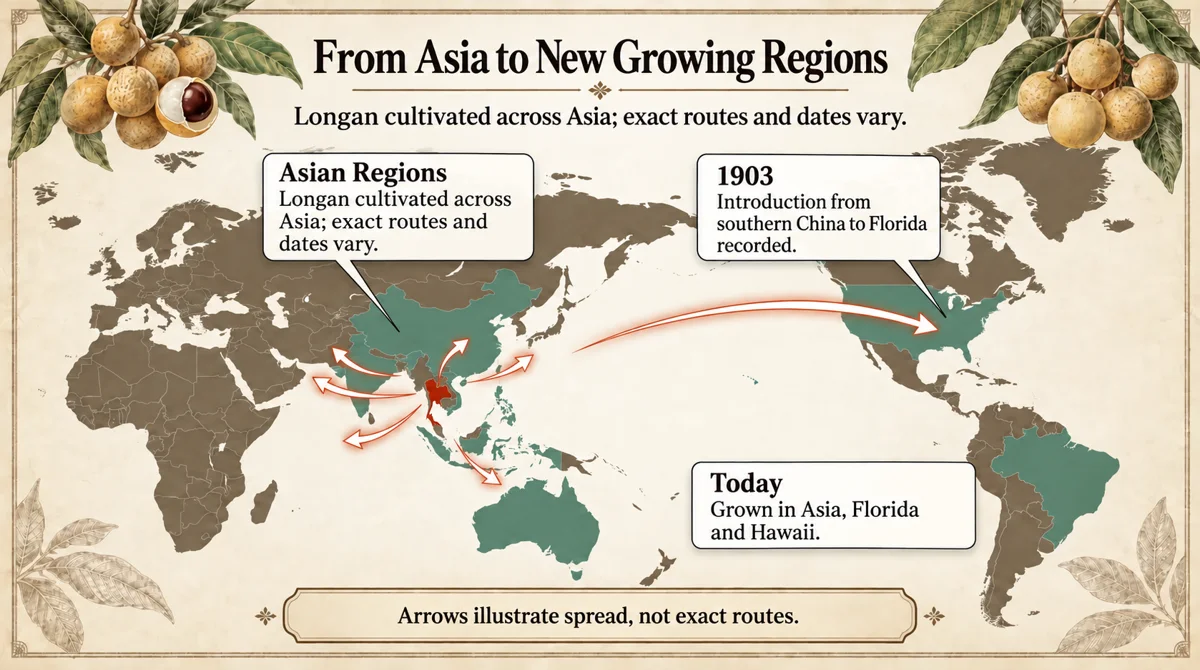 Longan was introduced to Florida in the early twentieth century and is grown in warm regions.
