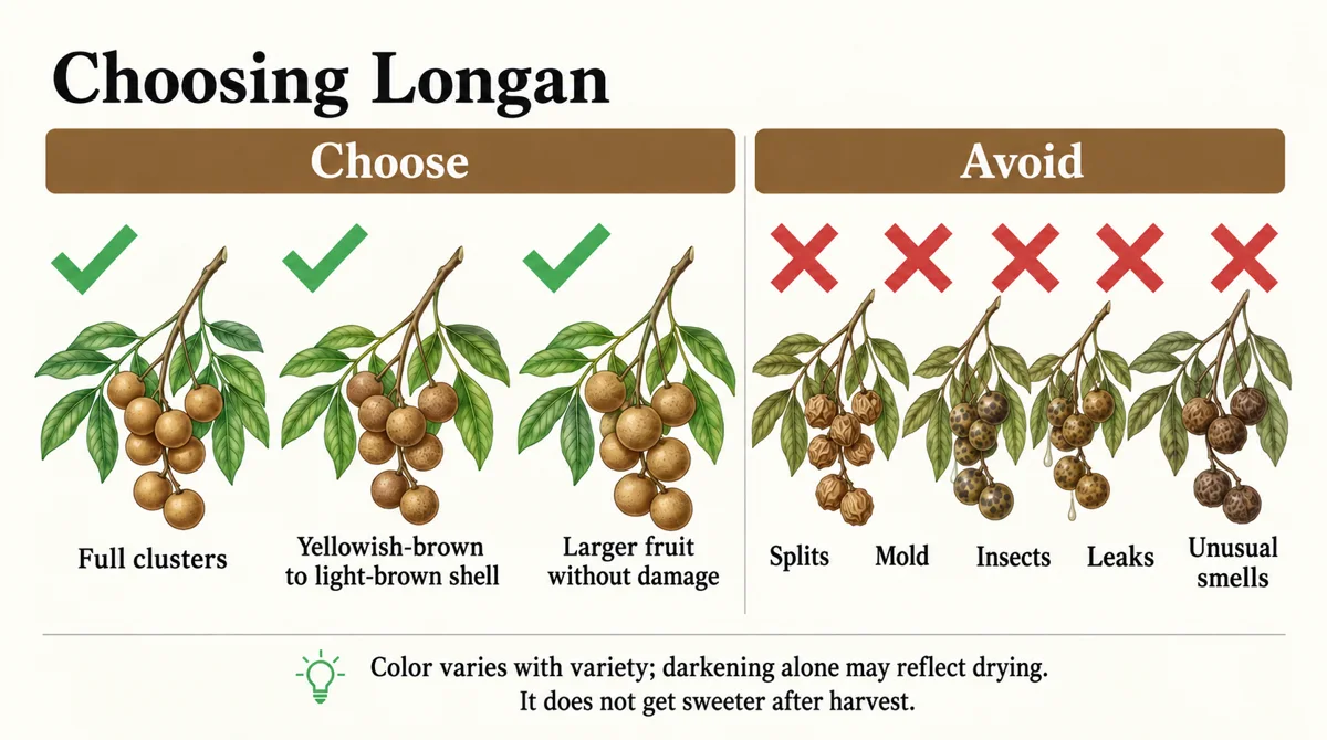 Check the whole cluster for splits, mold, insect damage, leaks and unusual smells.