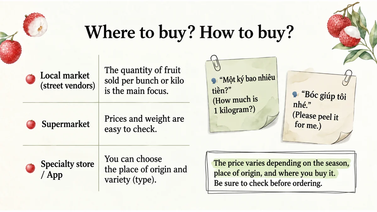 Compare markets, supermarkets and fruit shops. Confirm price and weight before ordering.