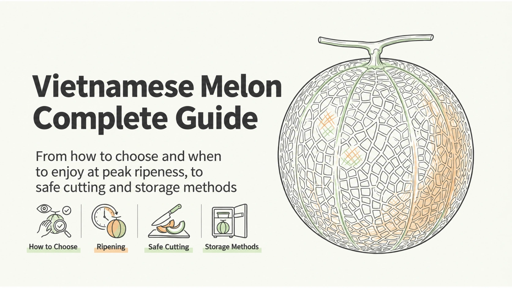 A guide to choosing, ripening, cutting and storing melons in Vietnam