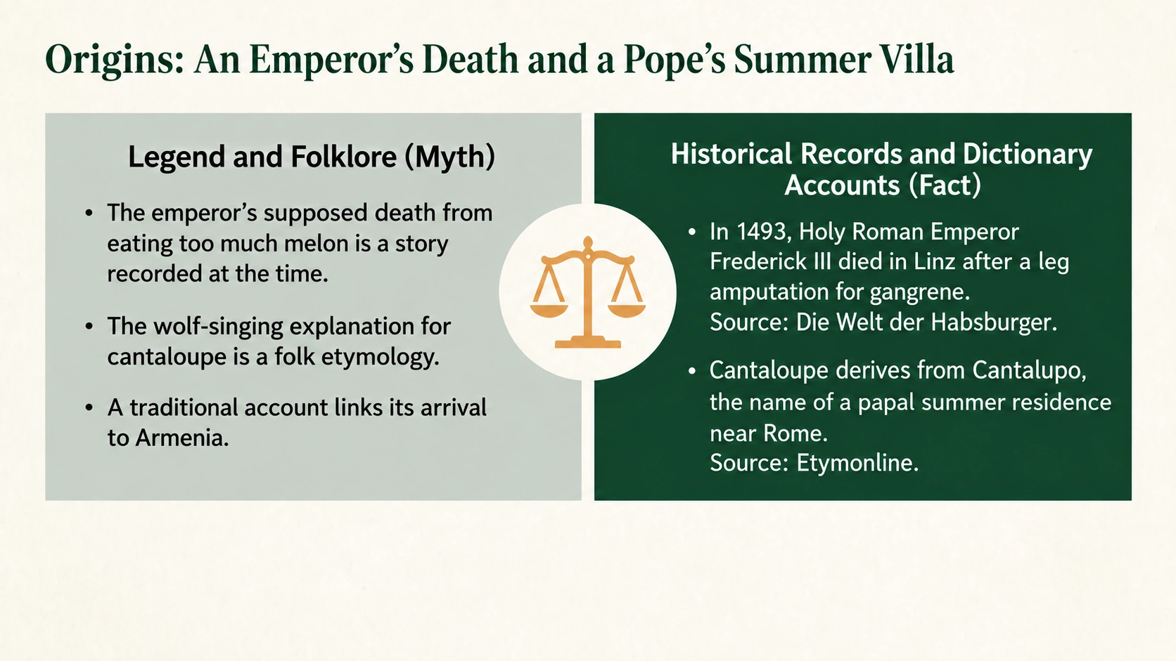 Distinguishing historical accounts and etymological explanations from established medical causes
