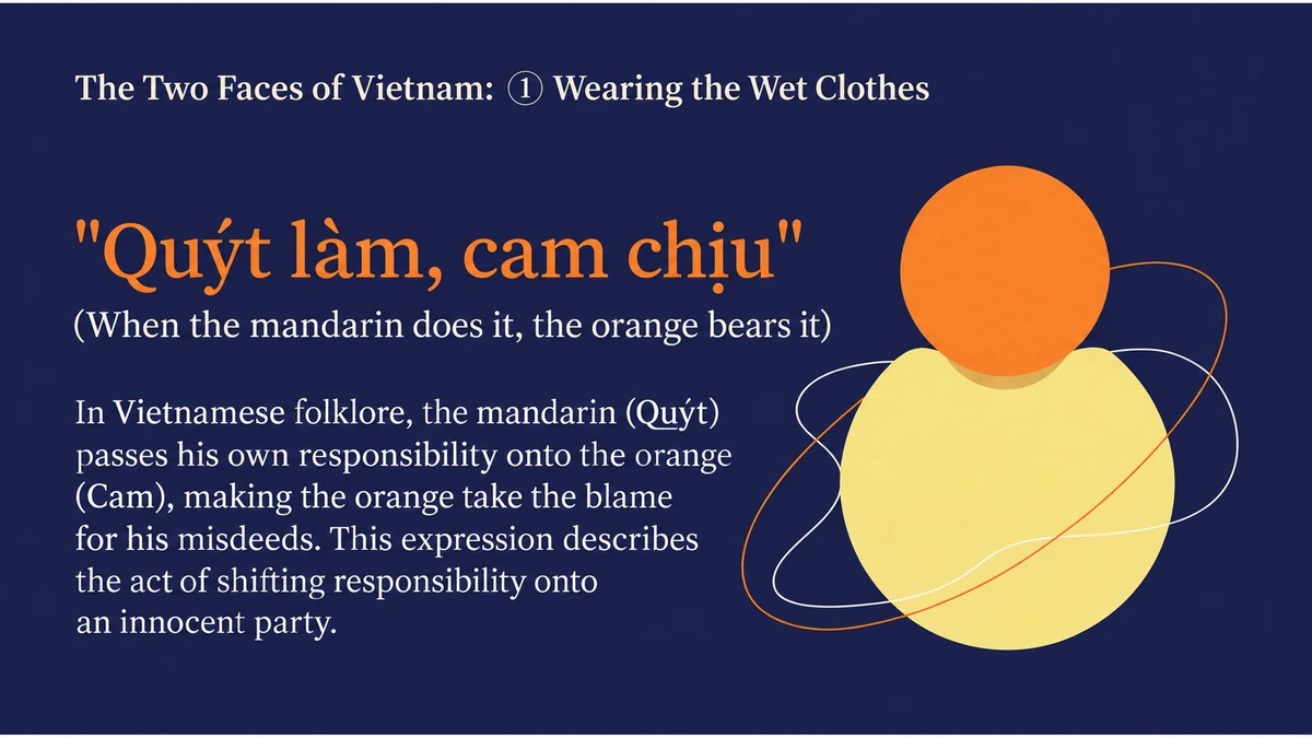 In the proverb, mandarin acts while orange bears the consequences.