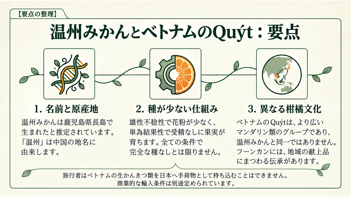 ミカン図鑑の総括:偶然と必然の果実。身近なこたつの上の果物にも、奥深いDNAのドラマと国際的な市場の現実が隠されている。