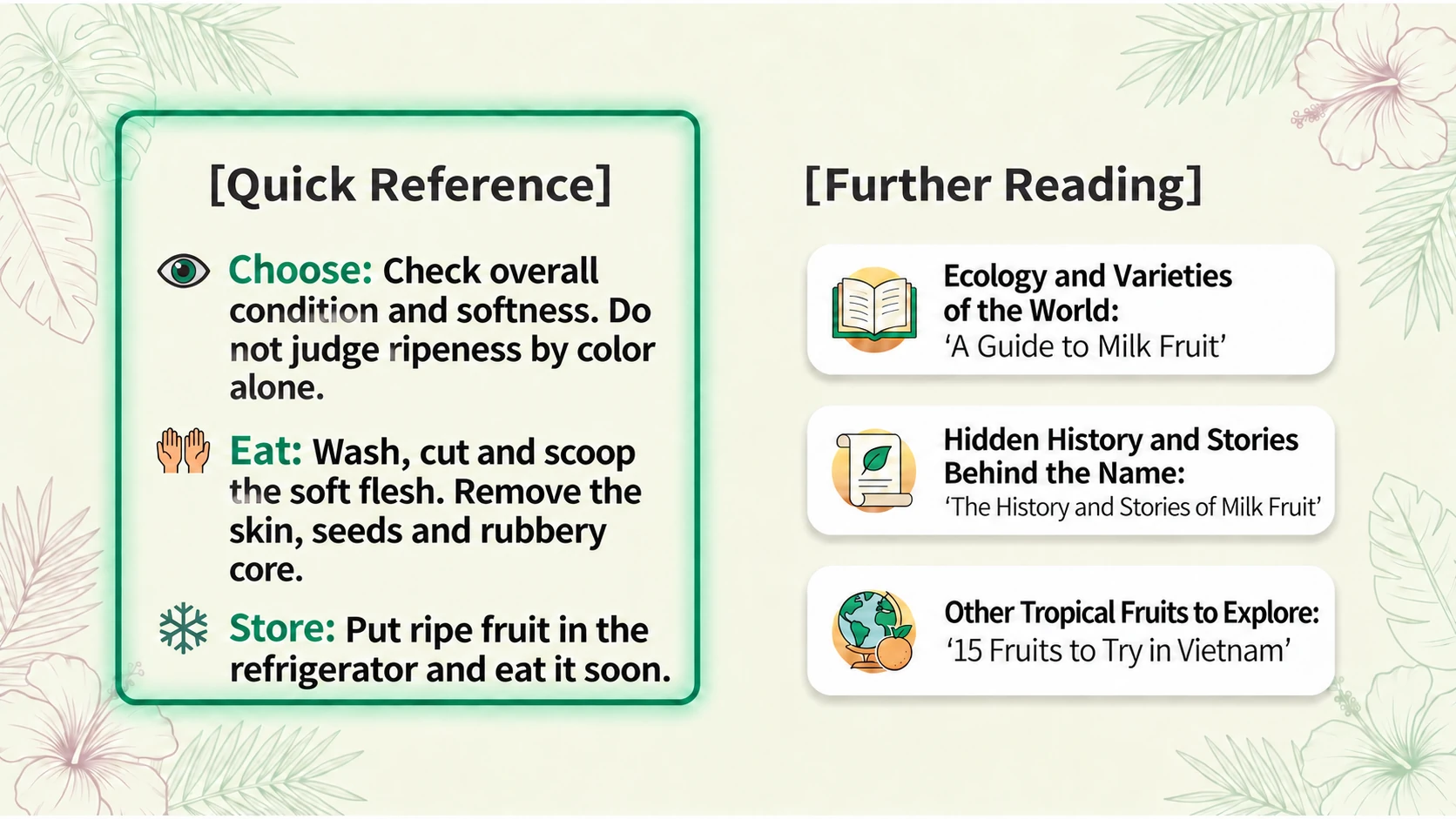 Quick reference and further reading