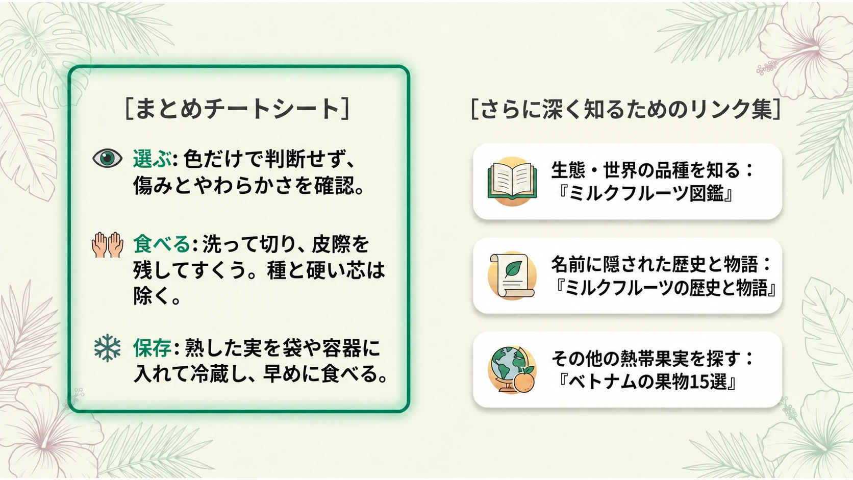 食べ方のまとめと関連記事
