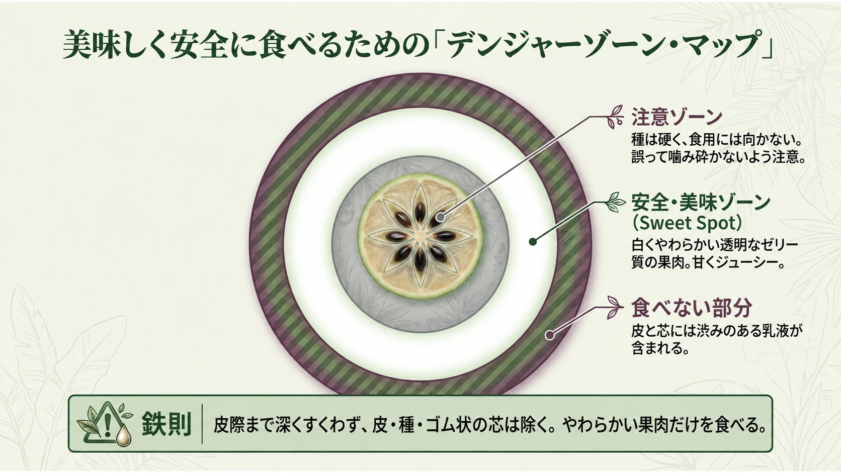 食べられる果肉と皮・芯・種の注意