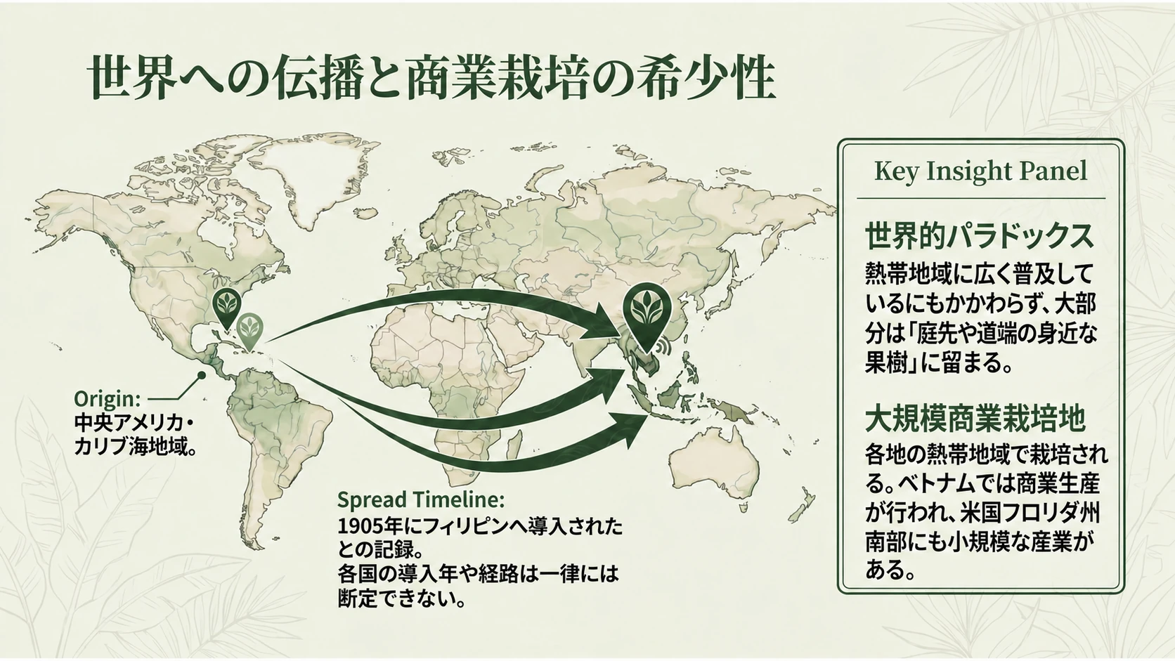 世界への伝播と商業栽培