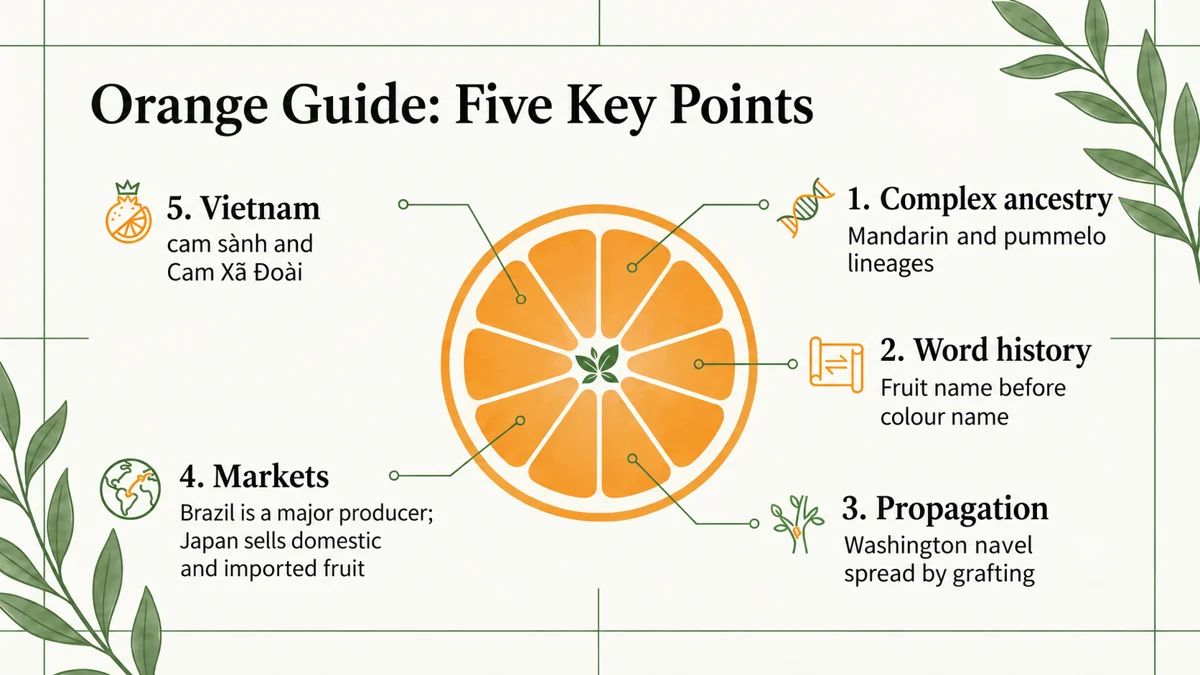 A recap of orange ancestry, names, propagation, distribution and Vietnamese varieties.