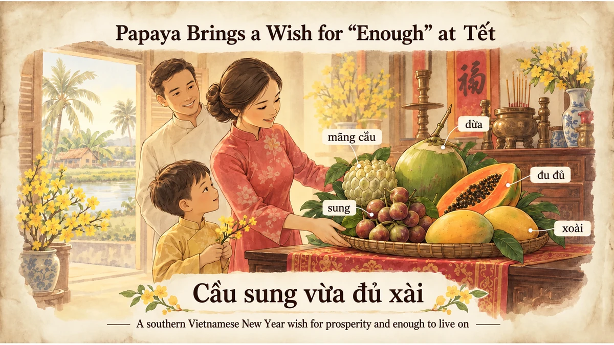 In southern Vietnam, five fruits carry a wish for a prosperous and sufficient New Year.