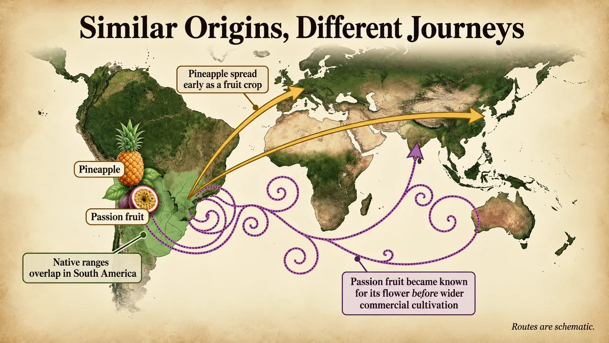 Similar native regions, different international histories.